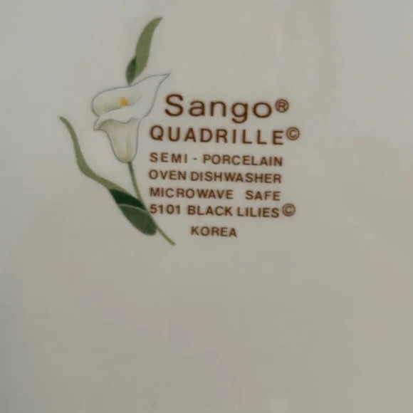 NWT RARE Vintage Sango Quadrille Semi-Porcelain 5101 Black Lillie’s platter - Picture 4 of 6